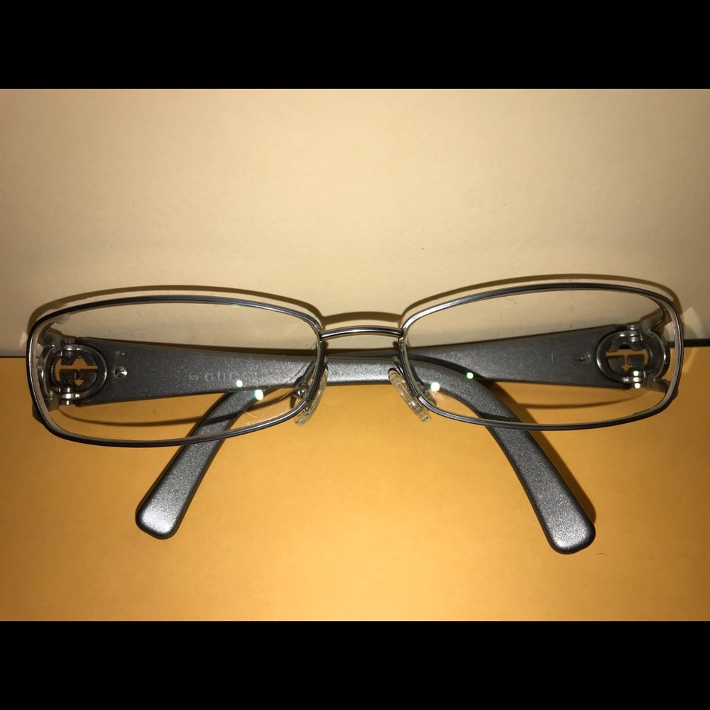 GUCCI silver and gray eyeglasses